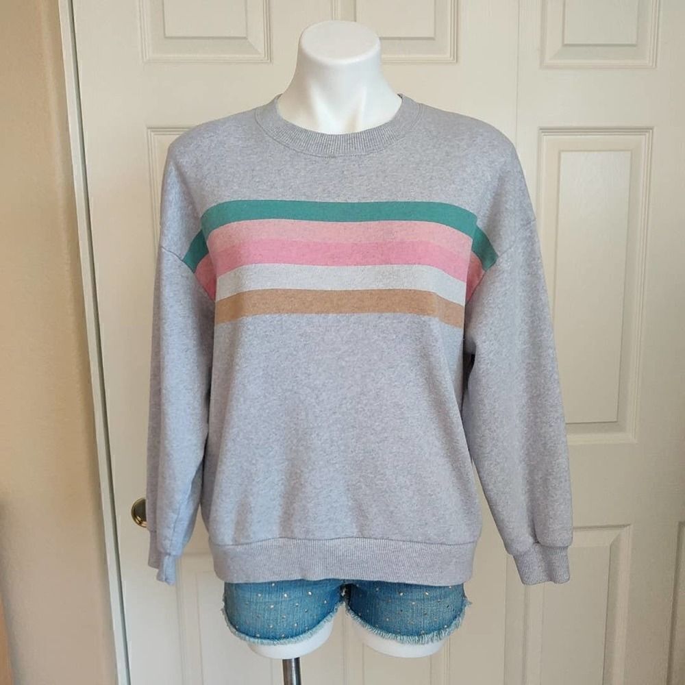 American Eagle striped oversized drop shoulder sweatshirt S